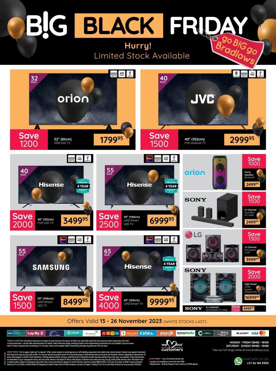 Bradlows & Morkels Black Friday (13 November 26 November 2024)