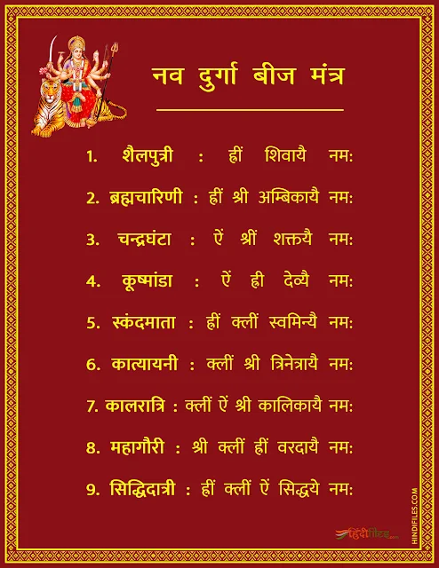 HD image of Shri Nav Durga Beej Mantra List