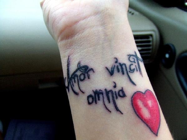 love and saying quote tattoos For Omnia Love Quote tattoos On Wrist