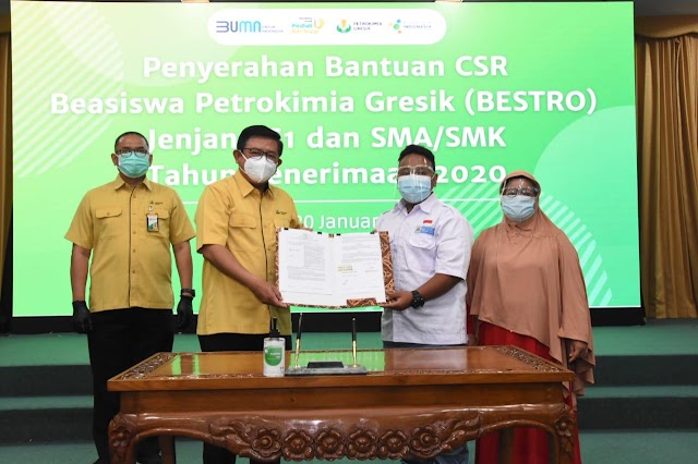 Petrokimia Gresik Salurkan Beasiswa Petro Full Cover Senilai Rp1,7 Miliar