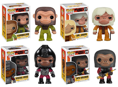 Planet of the Apes Pop! Movies Vinyl Figures by Funko - Cornelius, Dr. Zaius, General Ursus & Ape Soldier