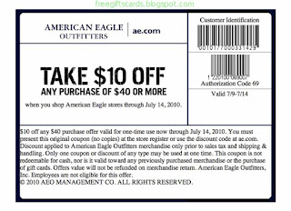 Free Printable American Eagle Outfitters Coupons