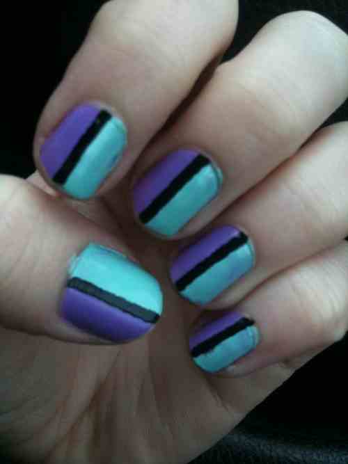 created this very quick and easy nail art design using Rimmel Lycra ...