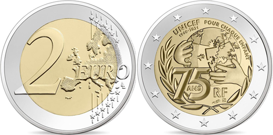 France 2 euro 2021 - 75th anniversary of UNICEF