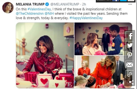 Michelle Obama gives Obama a love letter ... and Melania Trump ignores Trump on his first Valentine outside the White House