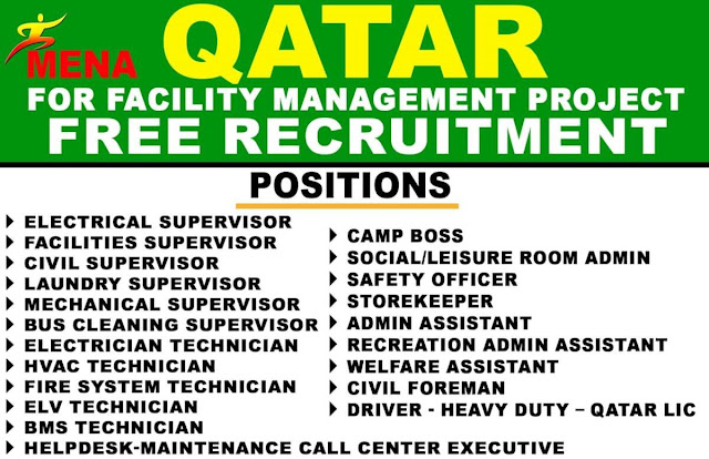 Facility management jobs in Qatar - Free recruitment
