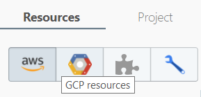 'GCP Resources' button on the Resources pane