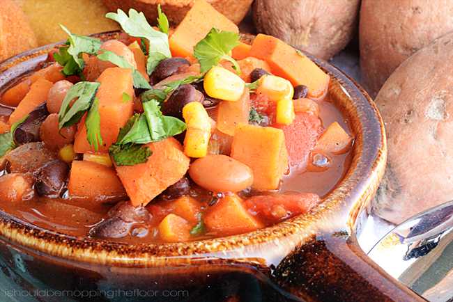 Sweet Potato Chili Recipe | Only 8 points per generous 1 1/2 cup serving