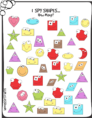 I Spy Shapes Printable Activity Classroom Game