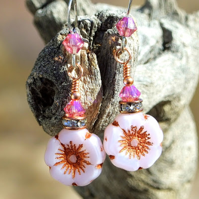 pink opal flower jewelry gift for women