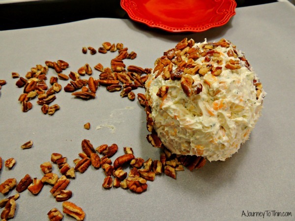Creamy Ranch Cheese Ball Appetizer Recipe - 2 Weight Watchers PointsPlus #SmarterTreats like a snowman