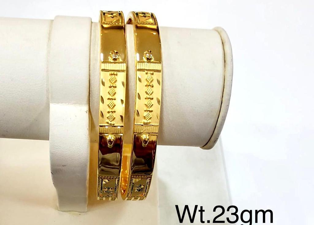 Latest Machine Gold Bangles Designs Simple And Beautiful For Dailywear Light Weight