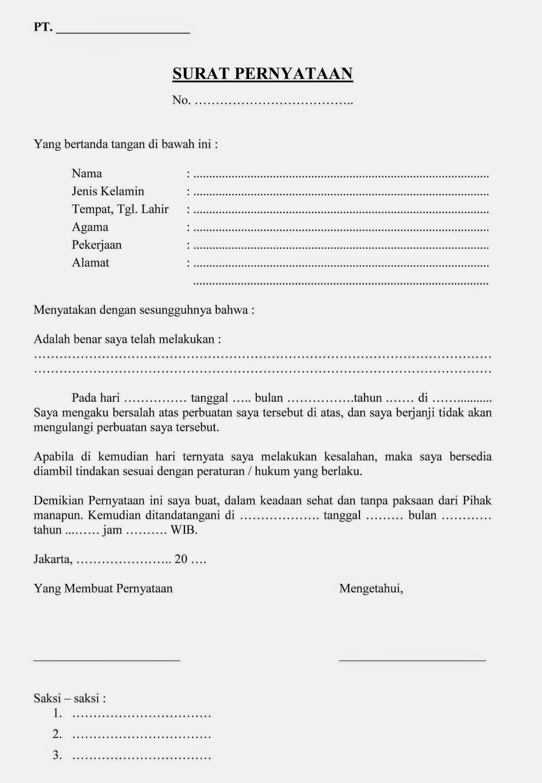 Contoh Surat Resmi Dengan Format Yang Baik Dan Benar 