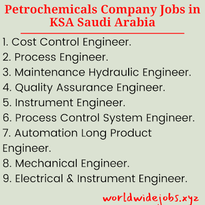 Petrochemicals Company Jobs in KSA Saudi Arabia