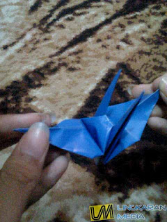 cara membuat origami burung LM 16
