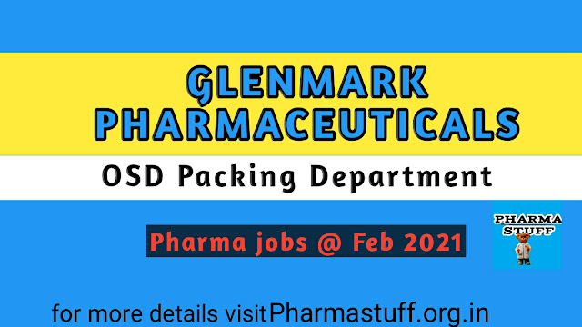 Glenmark Pharmaceuticals,OSD Packing