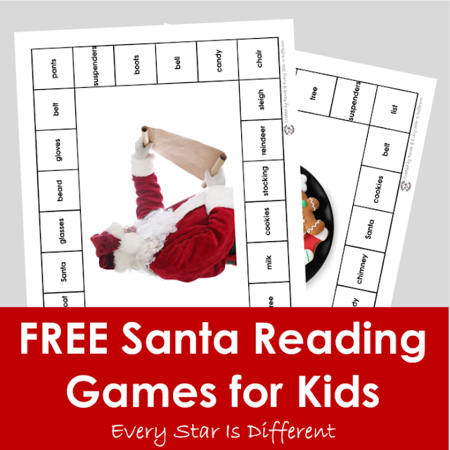 FREE Santa Reading Games for Kids