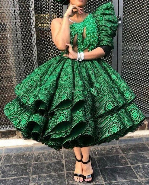 Latest Dark Green Shweshwe Dresses 2022: Shweshwe Dresses.Latest Dark Green Shweshwe Dresses 2022: Shweshwe Dresses.