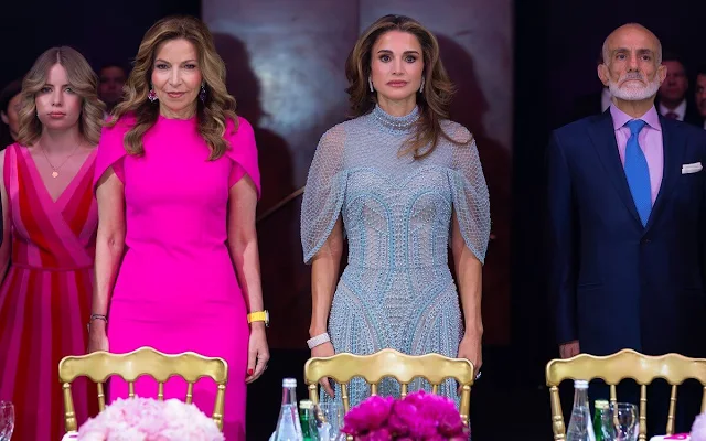 Queen Rania wore an embellished custom gown from Spring Summer 2023 couture collection of Elie Saab