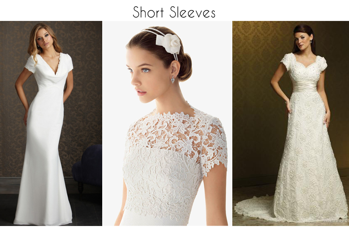 Wedding dress with short sleeves