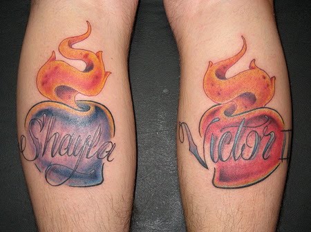 Heart Tattoos- Legs Tattoo