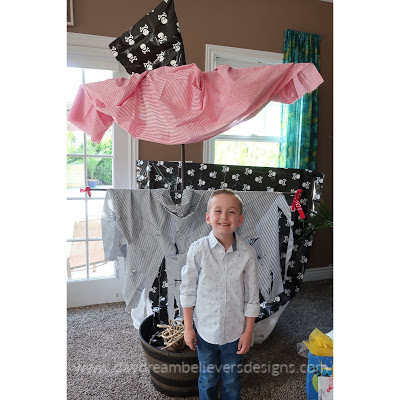 DIY Pirate Ship for Pirate Theme Birthday Party