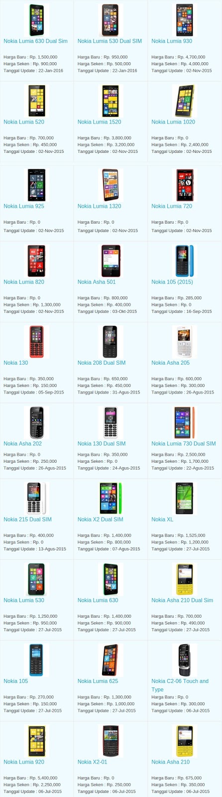 Daftar Harga Terbaru Hp Nokia Maret 2016