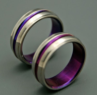 Passion for Purple Wedding Rings 170 by Minter Richter Designs in 