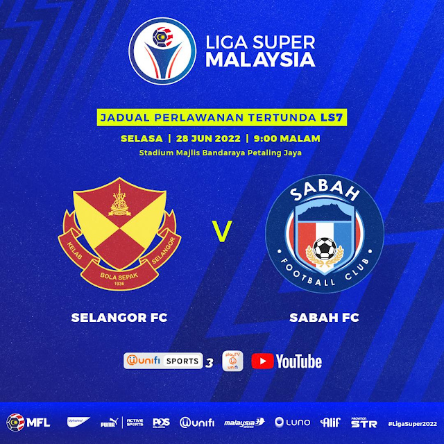Live Streaming Selangor vs Sabah 28.6.2022