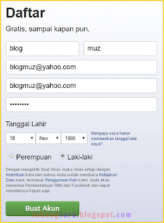 daftar facebook baru menggunakan email yahoo