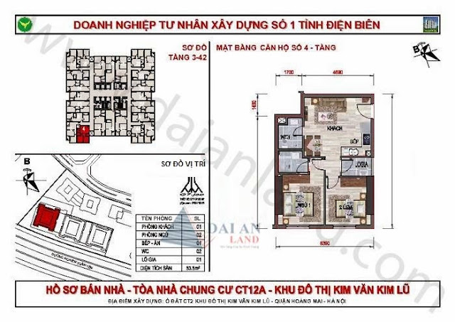 Căn 04 - Tòa CT12A Chung Cư Kim Văn Kim Lũ