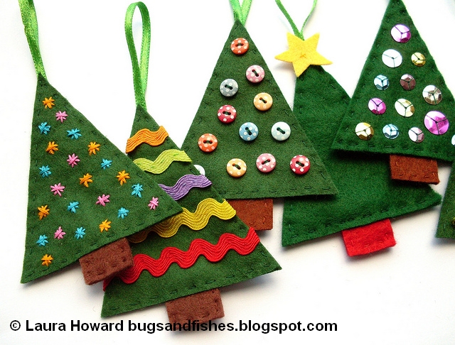 Bugs and Fishes by Lupin: How To: Felt Christmas Tree Ornaments