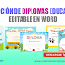 Colección de diplomas educativos editable en word