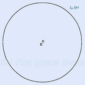 Desenhando uma circunferência para inscrever um hexágono regular.