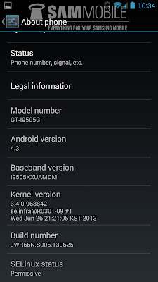 Samsung Galaxy S4 GT-I9505 Android 4.3 ROM