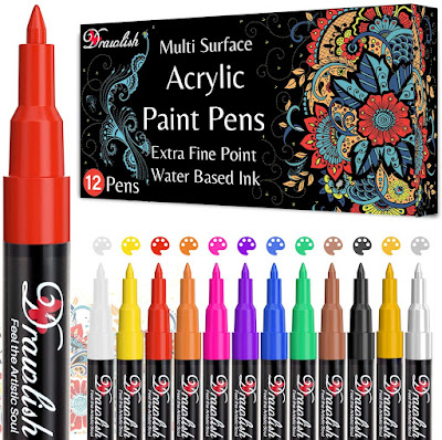 acrylic paint pens in 12 colours