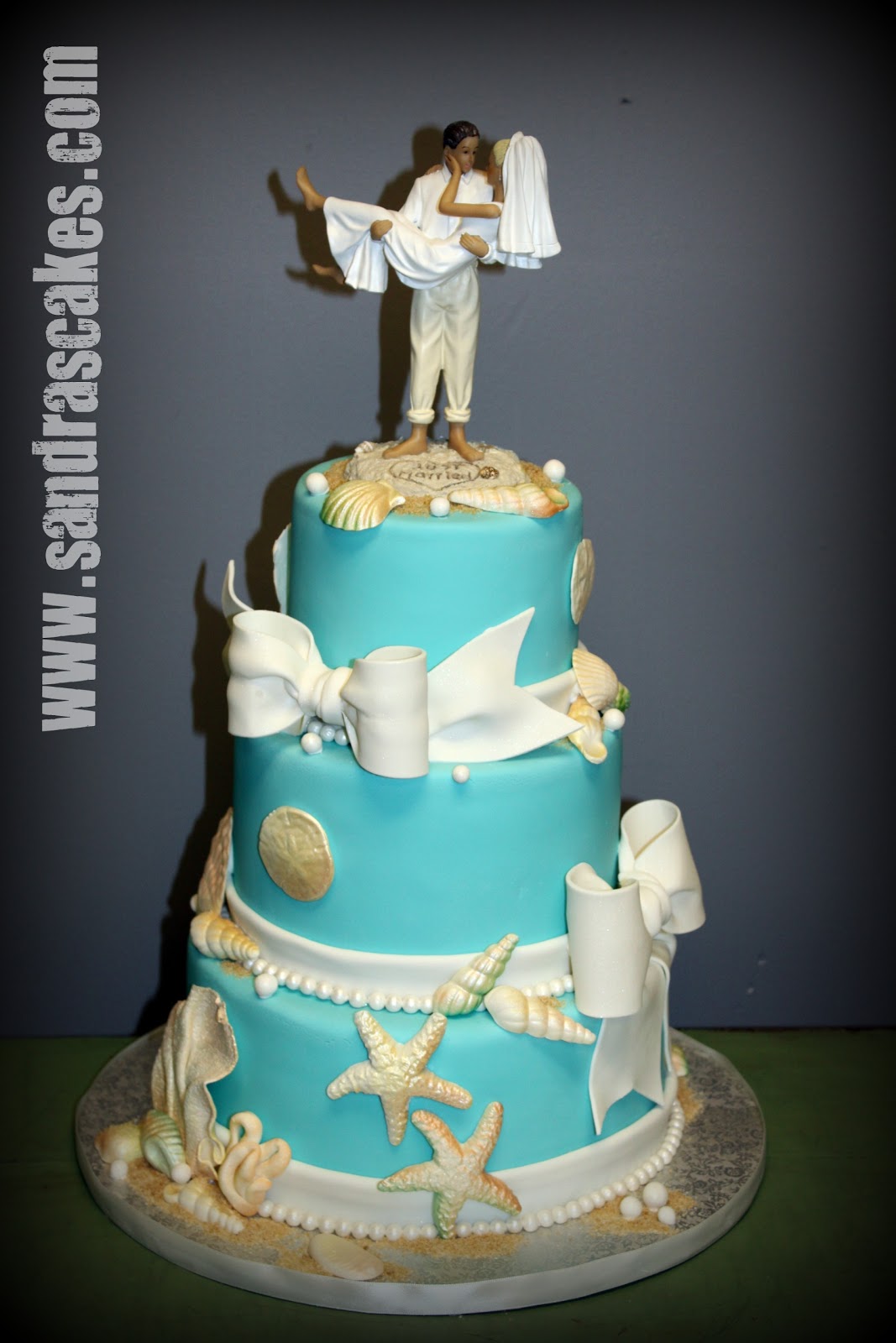 Beach Themed Wedding Cake