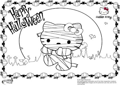 Hello Kitty Halloween Coloring Pages 2