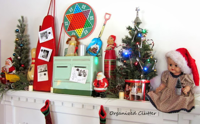 My Vintage Toys On the Christmas Mantel 2013