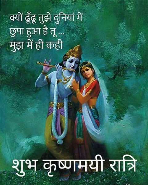 Lord Krishna Good Night Image Hindi