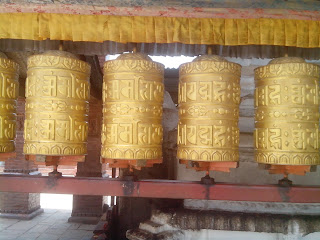 Prayer wheels which gives you power to do something in your body when you round it every day.