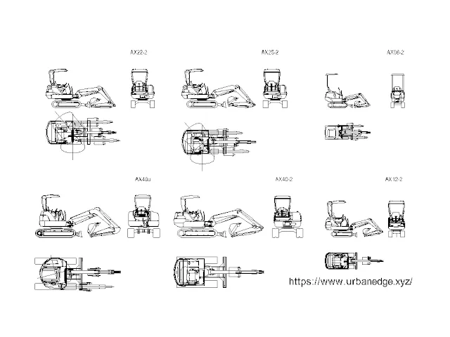 Excavators cad blocks download