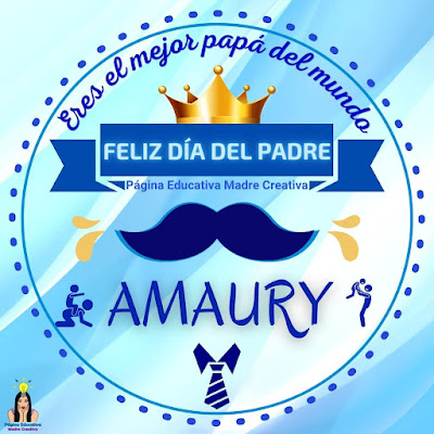 Solapín Nombre Amaury para redes sociales por Día del Padre