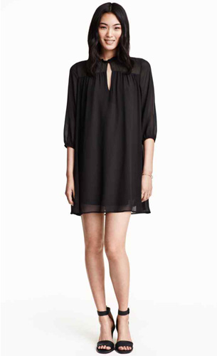 vestidos de H&M en negro invierno 2015 2016