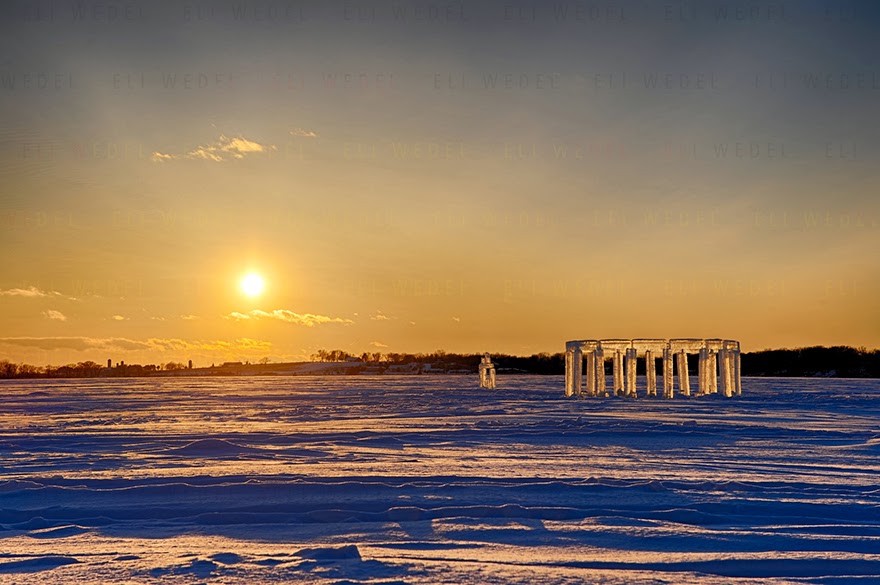 Five Friends Build “Icehenge” In The Middle Of A Frozen Lake