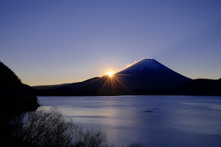 本栖湖から見た富士山