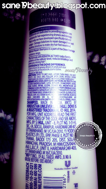 Review of Dove Hair Therapy Intense Repair shampoo. Pic 6