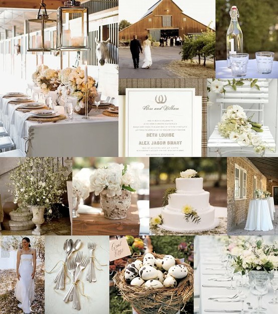 From burlap to white linens from hydrangeas to baby's breath 