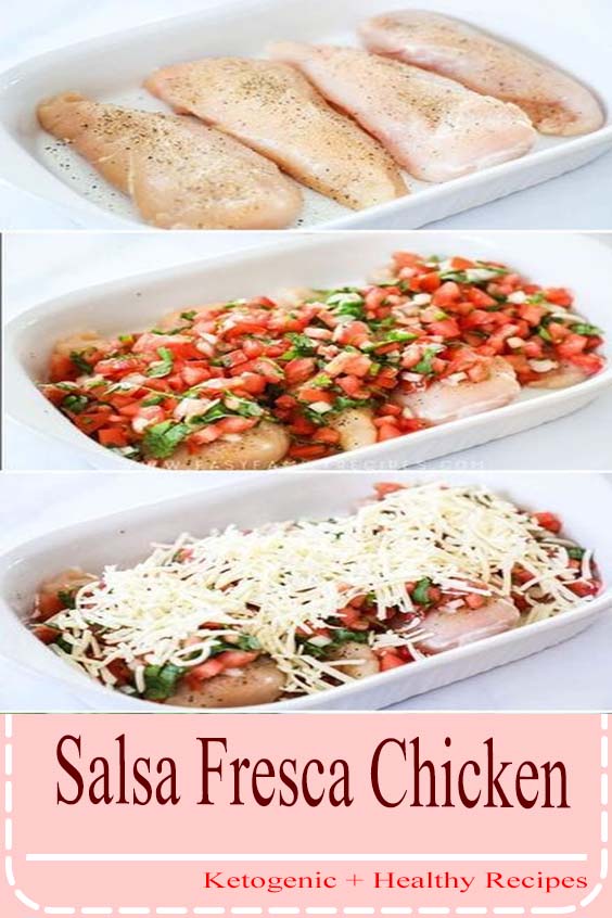 Easy + Healthy + Delicious = BEST DINNER EVER! Salsa Fresca Chicken recipe is delicious! #chicken #lowcarb #healthy #recipe