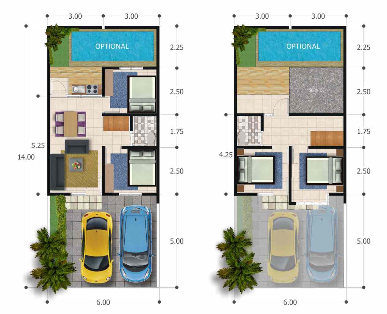 Desain Rumah Type 36 Dengan Kolam Renang Arsihome